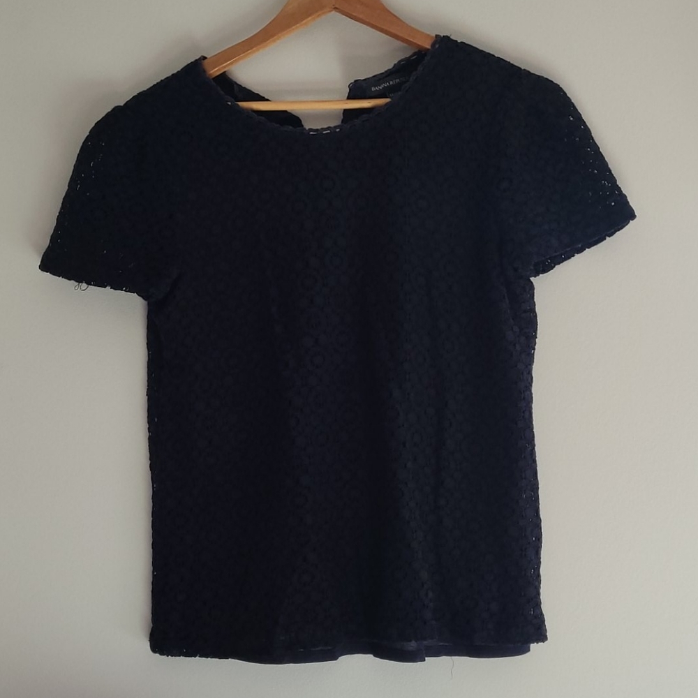 Navy blue lace t-shirt